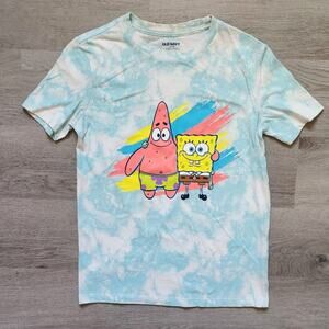 Old Navy Boy's SpongeBob & Patrick Short Sleeve Crewneck Tie-Dye Tee Large 10-12